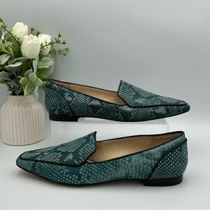 Vince Camuto Women’s Kallassa Bluestone Green Leather Shoes Loafers Size 7.5